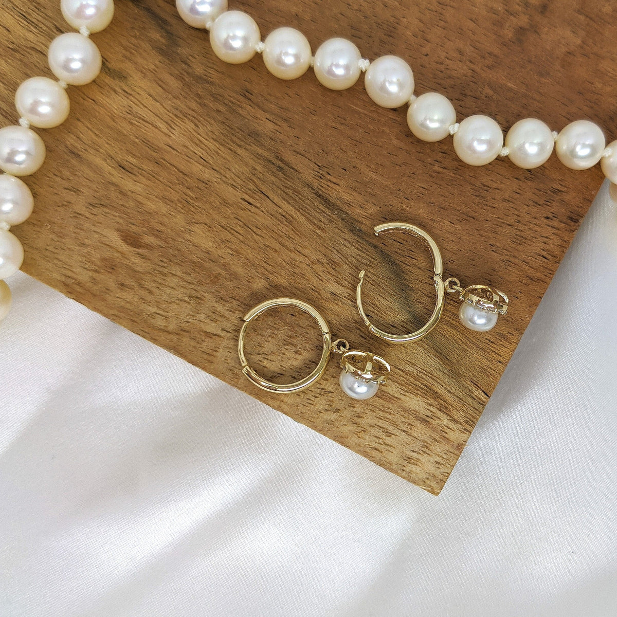 Halo Pearl Hoop Earring