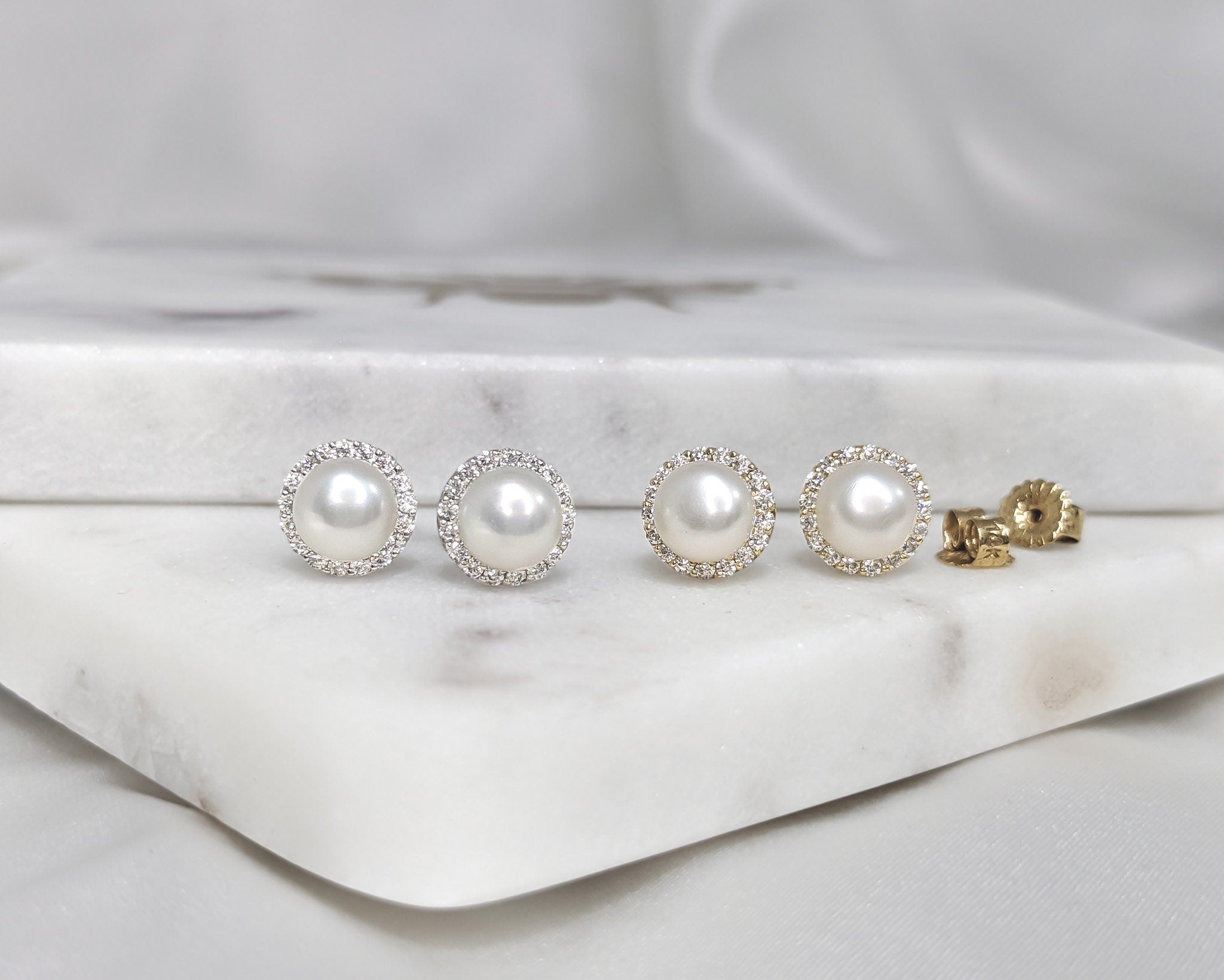 Pearl Halo Earrings