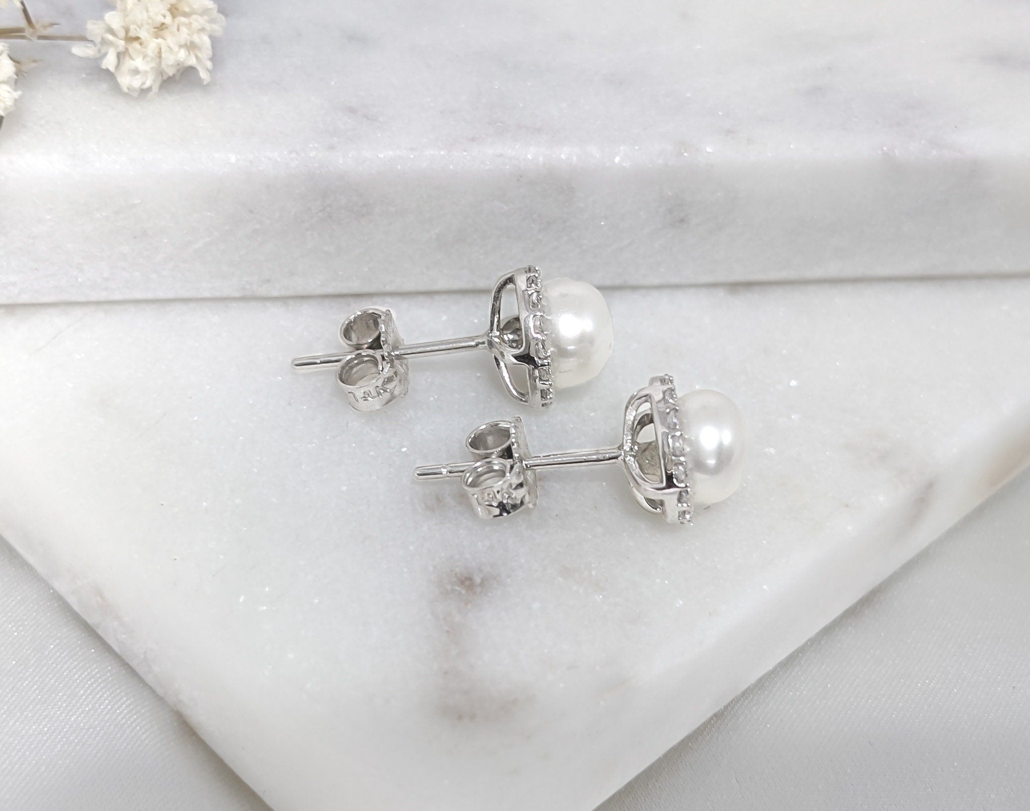 Pearl Halo Earrings