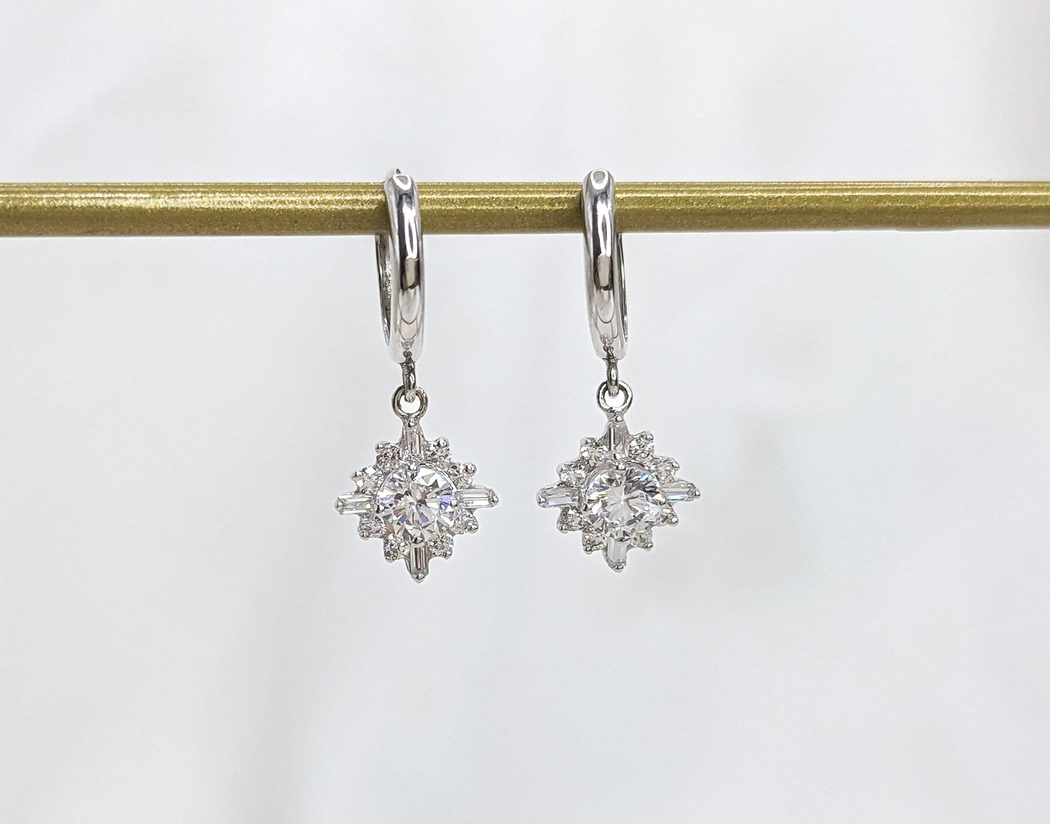 Star Burst Hoop Earrings