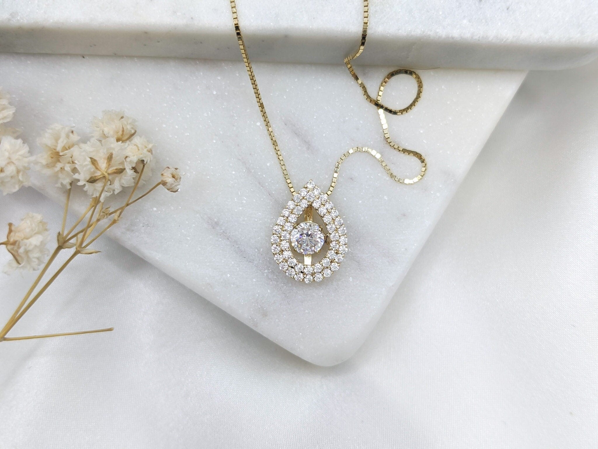 Tear Drop Dancing Stone Pendant