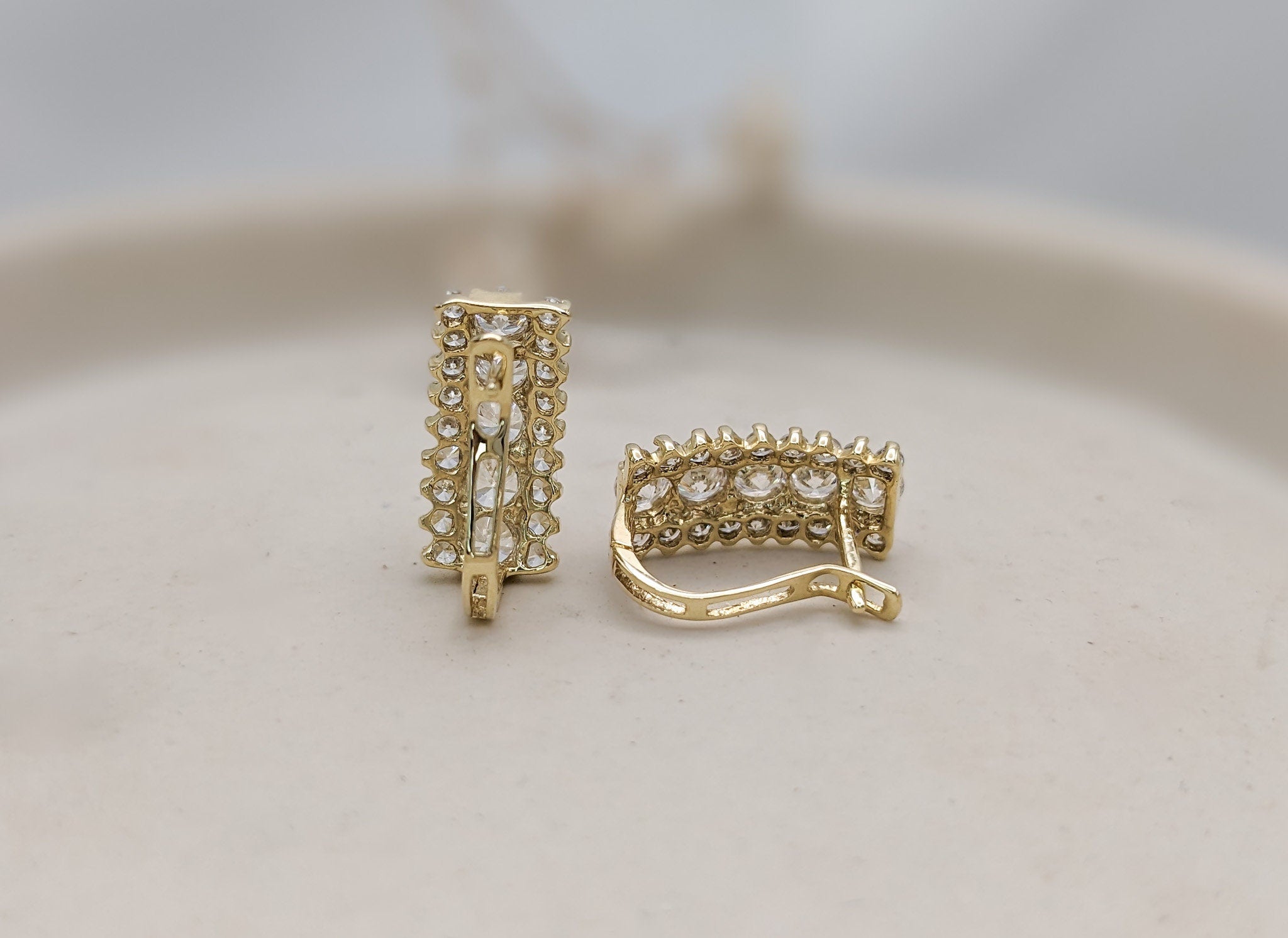 Lux Pavé English Lock Earrings