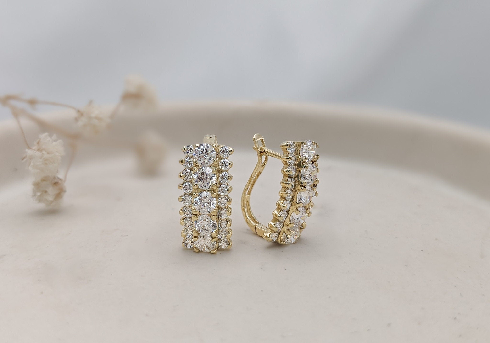 Lux Pavé English Lock Earrings