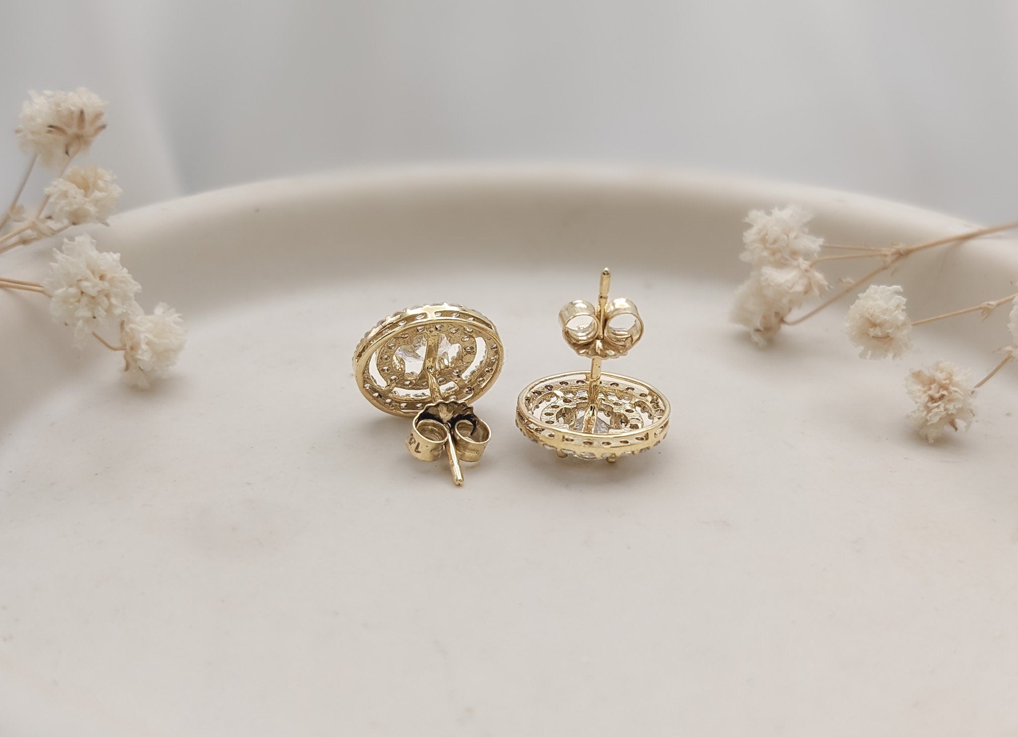 Double Pavé Halo Earrings