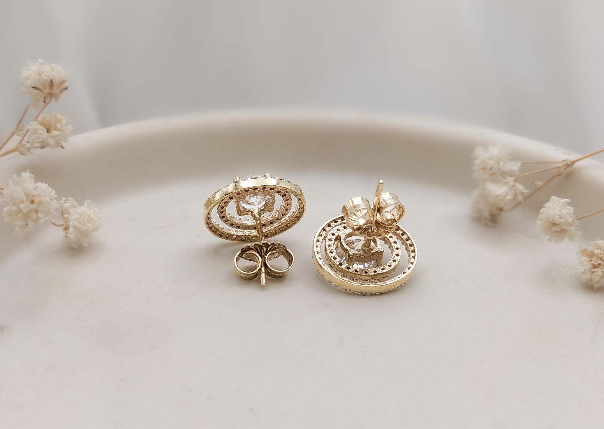 Double Stack Halo Earrings