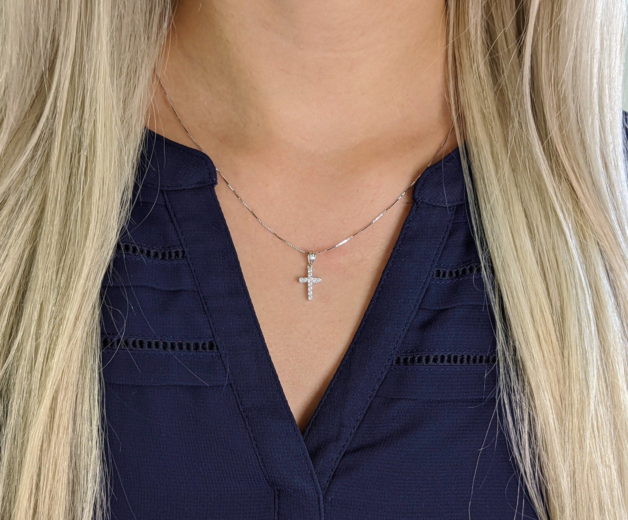 Mini Pavé Cross Pendant