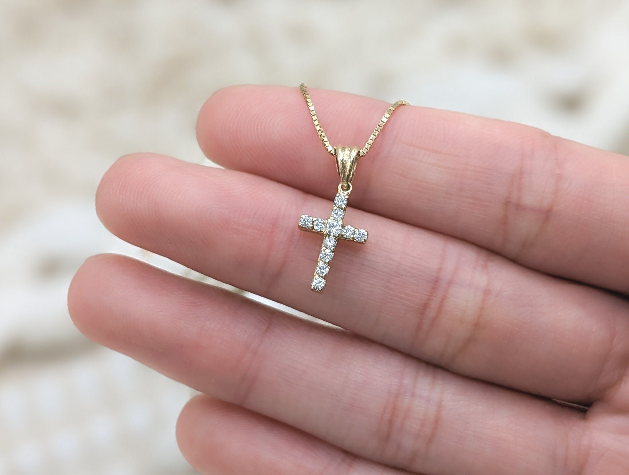 Mini Pavé Cross Pendant