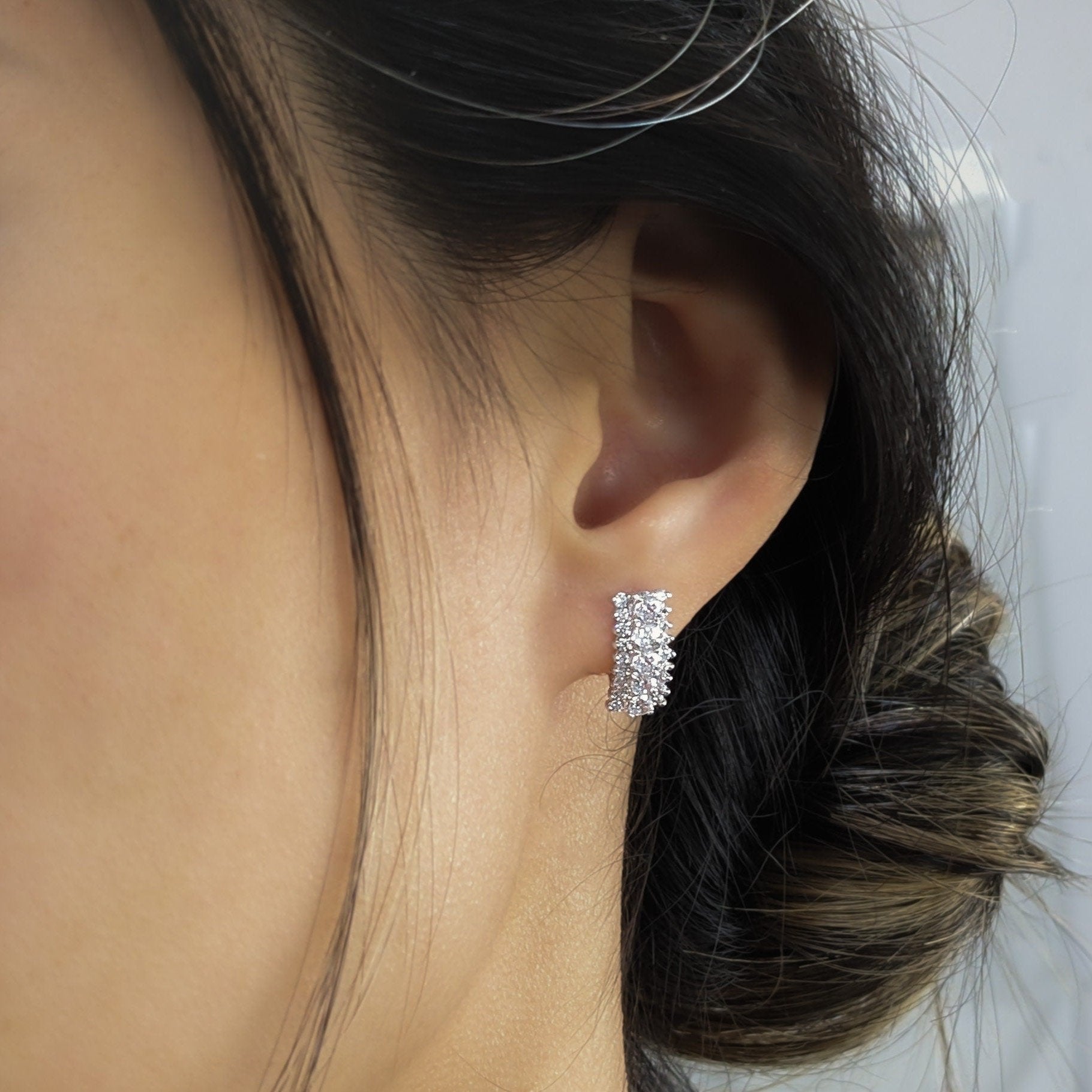 Lux Pavé English Lock Earrings