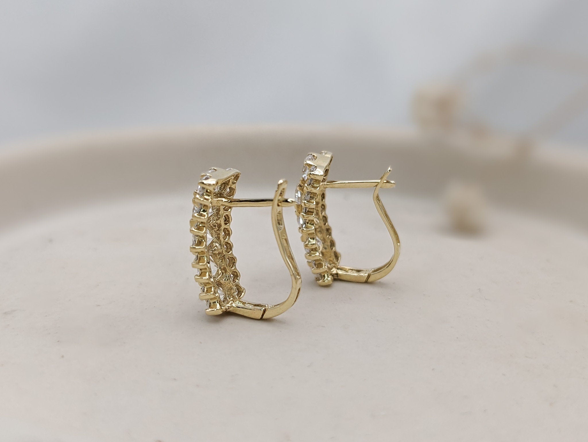 Lux Pavé English Lock Earrings