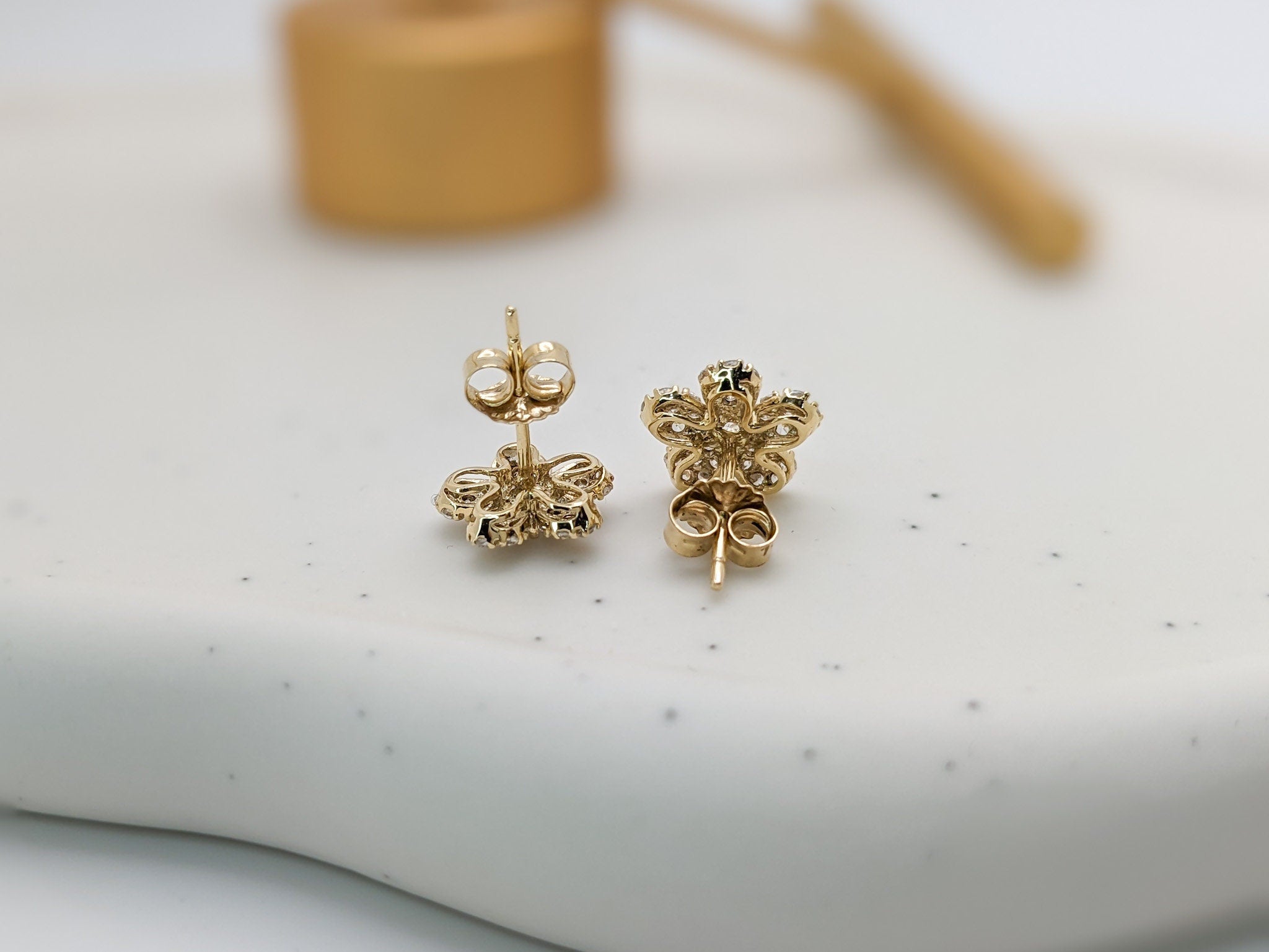 Pavé Flower Earrings