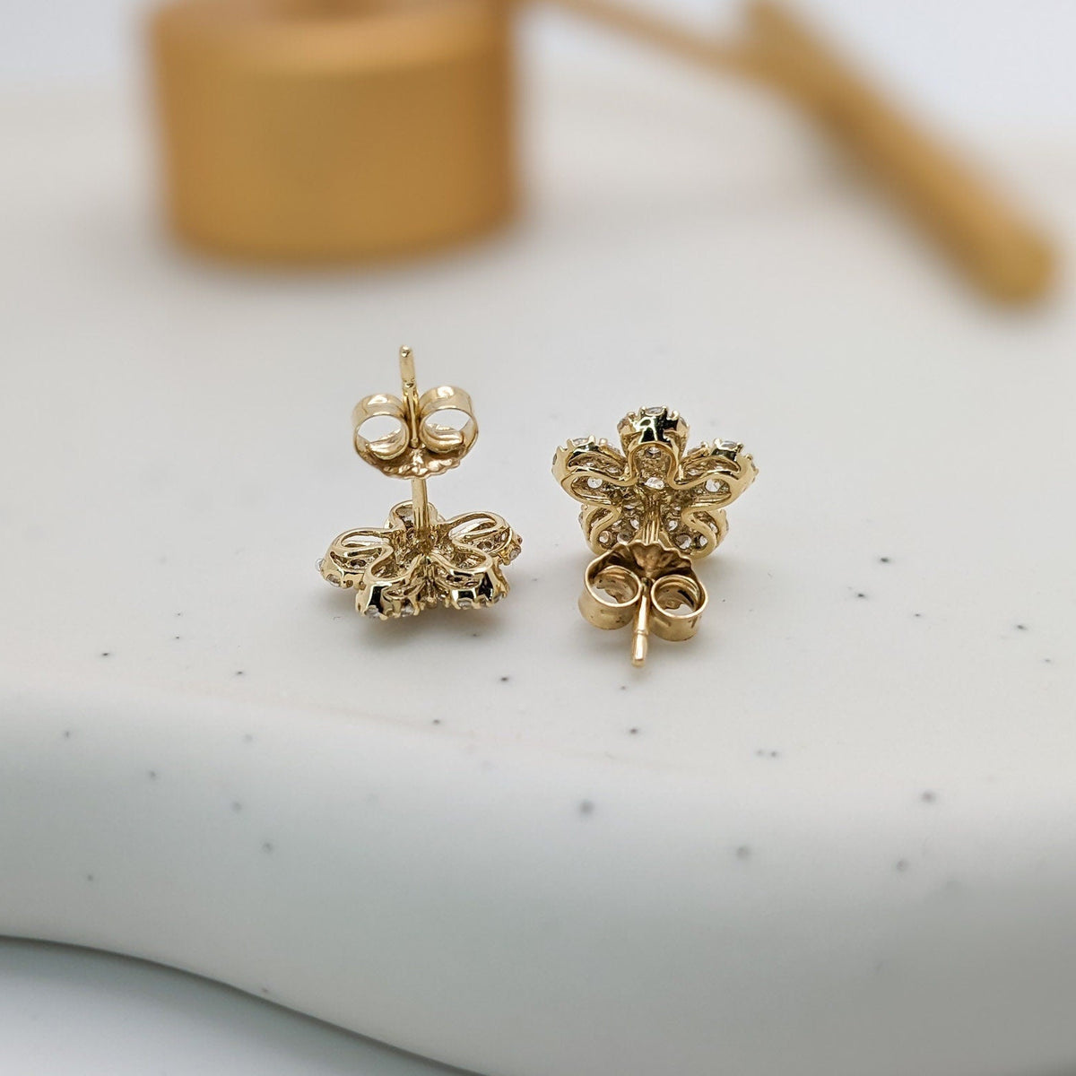 Pavé Flower Earrings