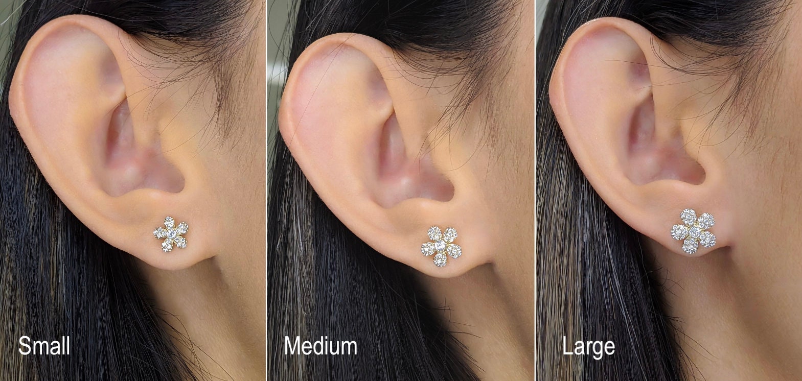 Pavé Flower Earrings