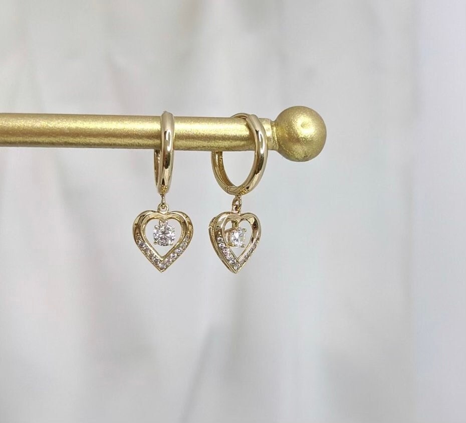Pavé Heart Hoop Earrings