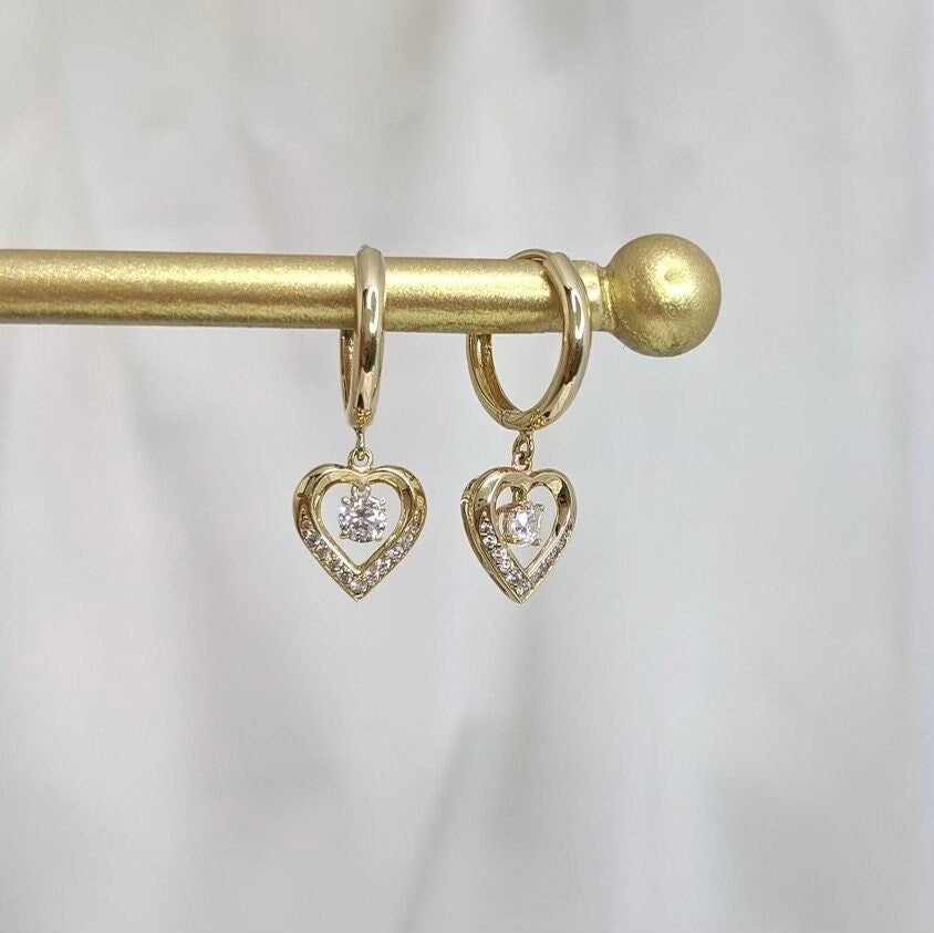 Pavé Heart Hoop Earrings