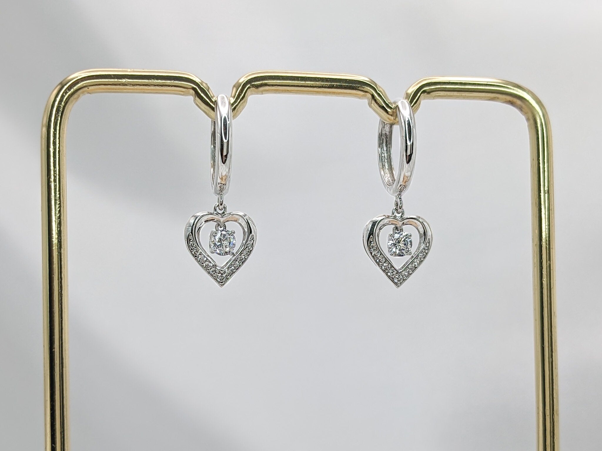 Pavé Heart Hoop Earrings