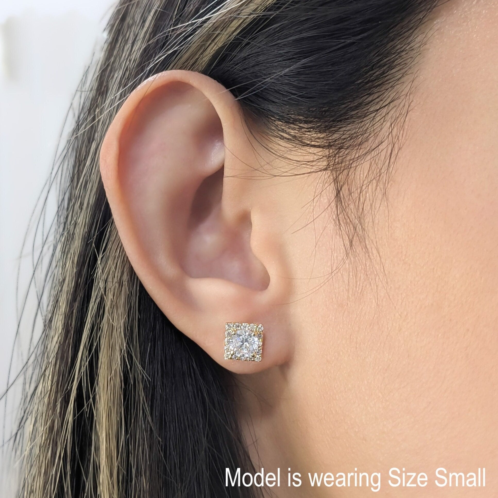 Square Halo Earrings