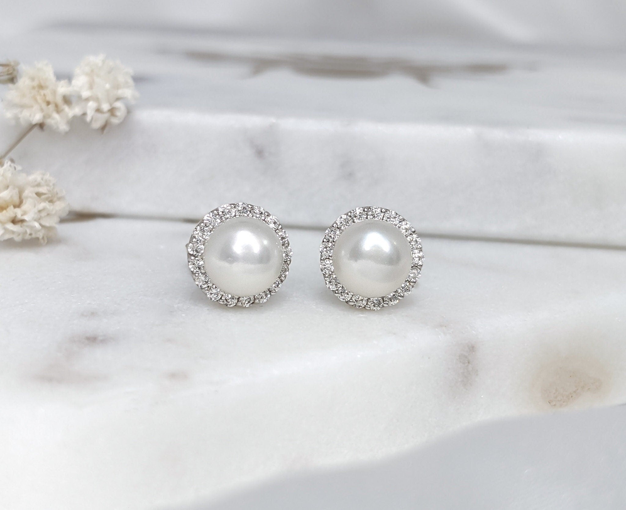Pearl Halo Earrings