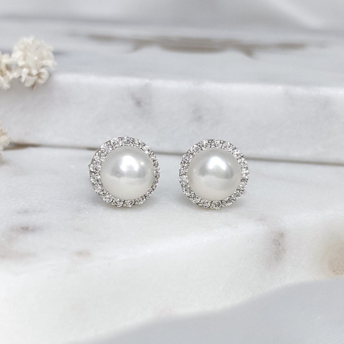 Halo Pearl Earrings