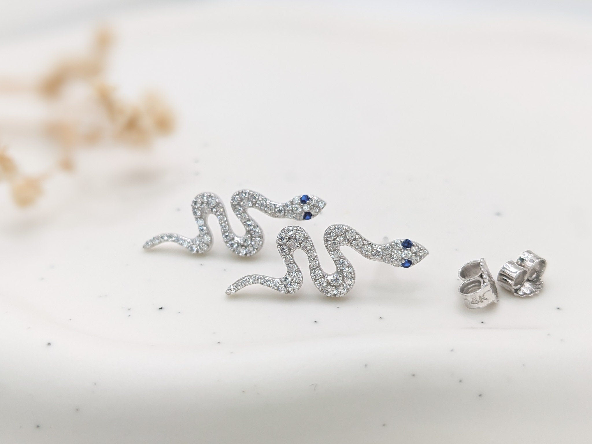 Pavé Snake Earrings