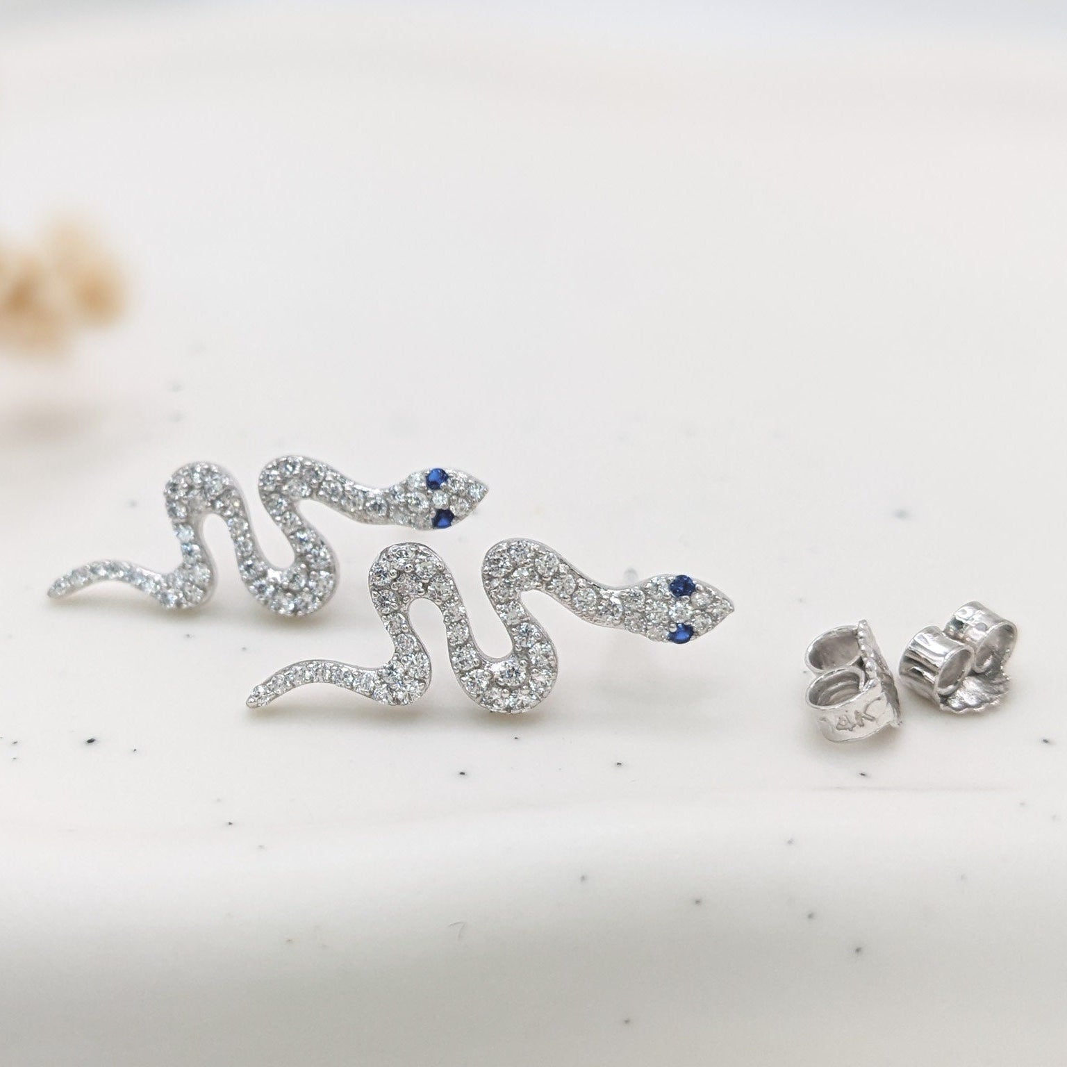 Pavé Snake Earrings