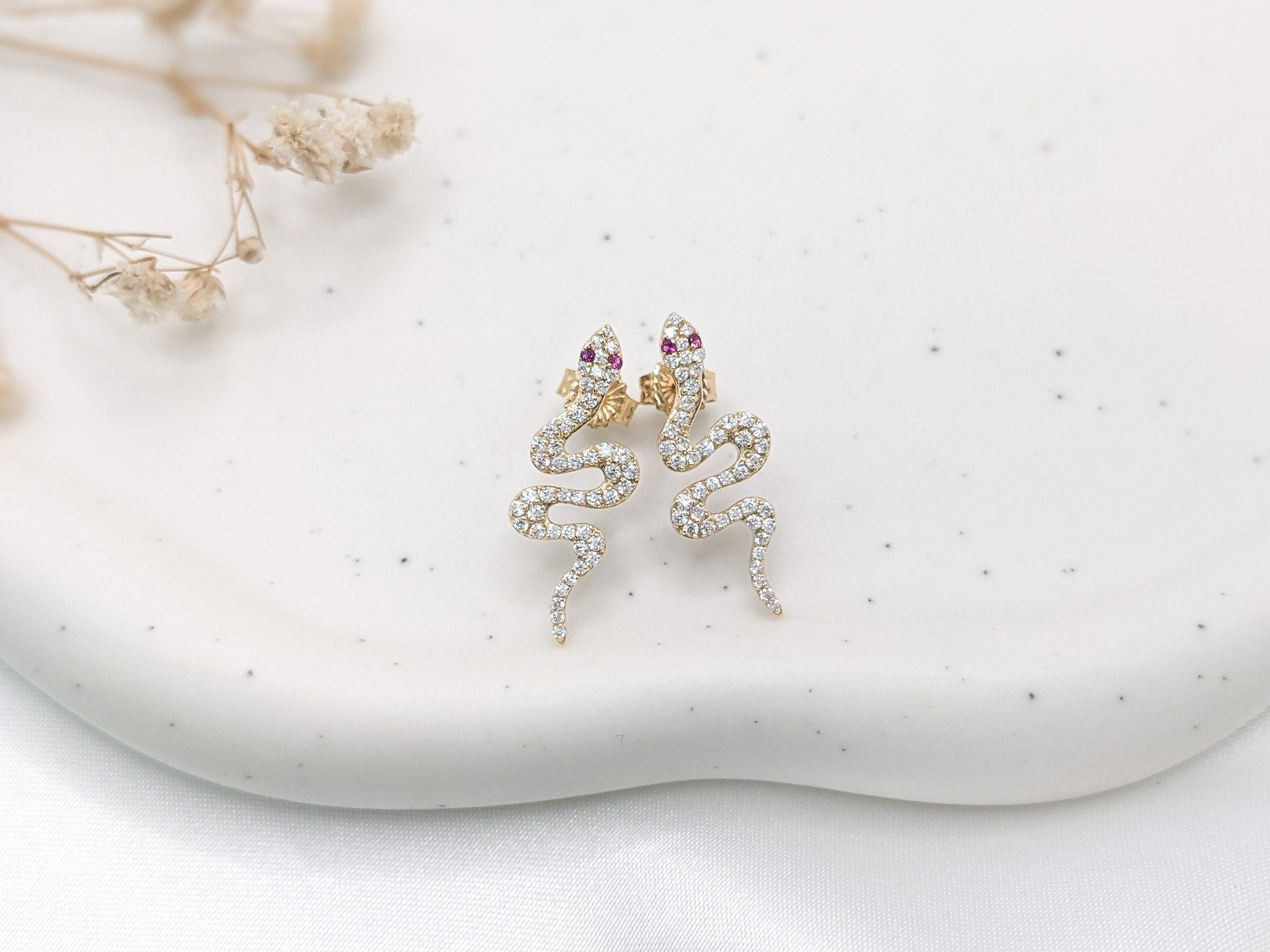 Pavé Snake Earrings