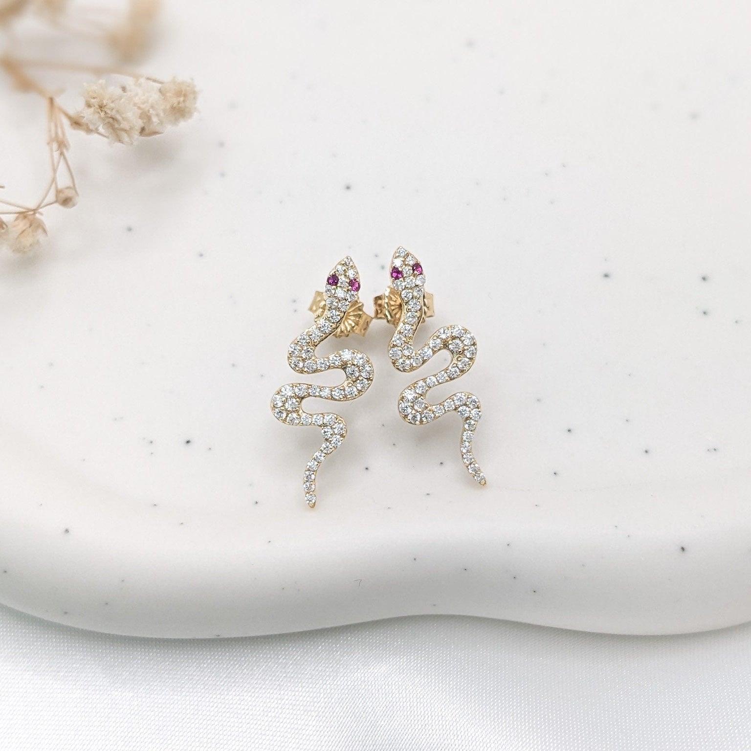 Pavé Snake Earrings