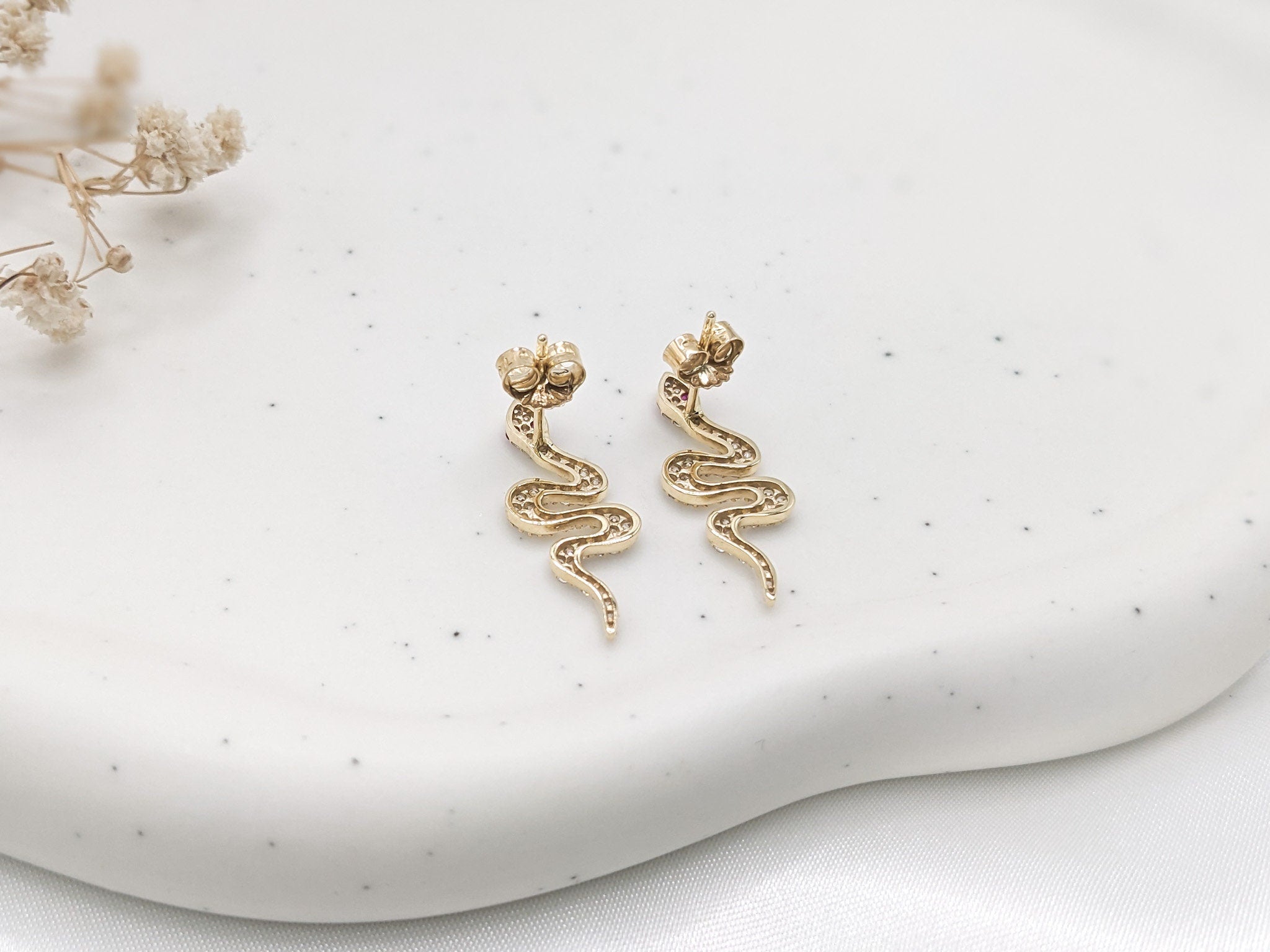 Pavé Snake Earrings