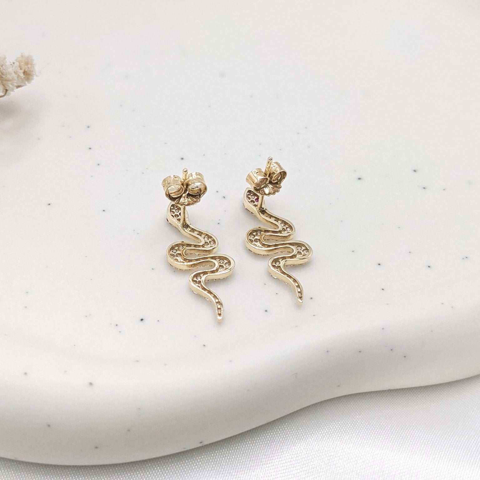Pavé Snake Earrings