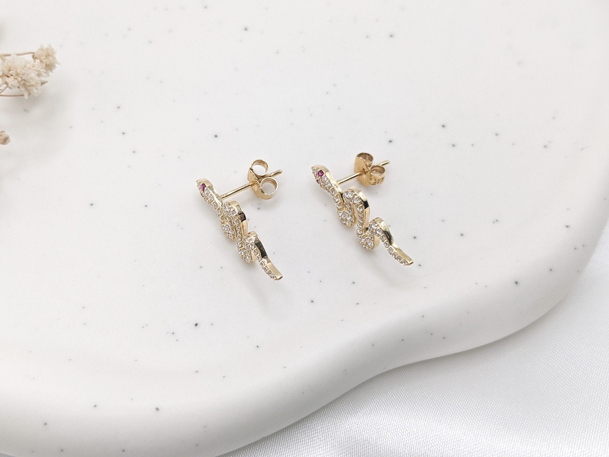 Pavé Snake Earrings