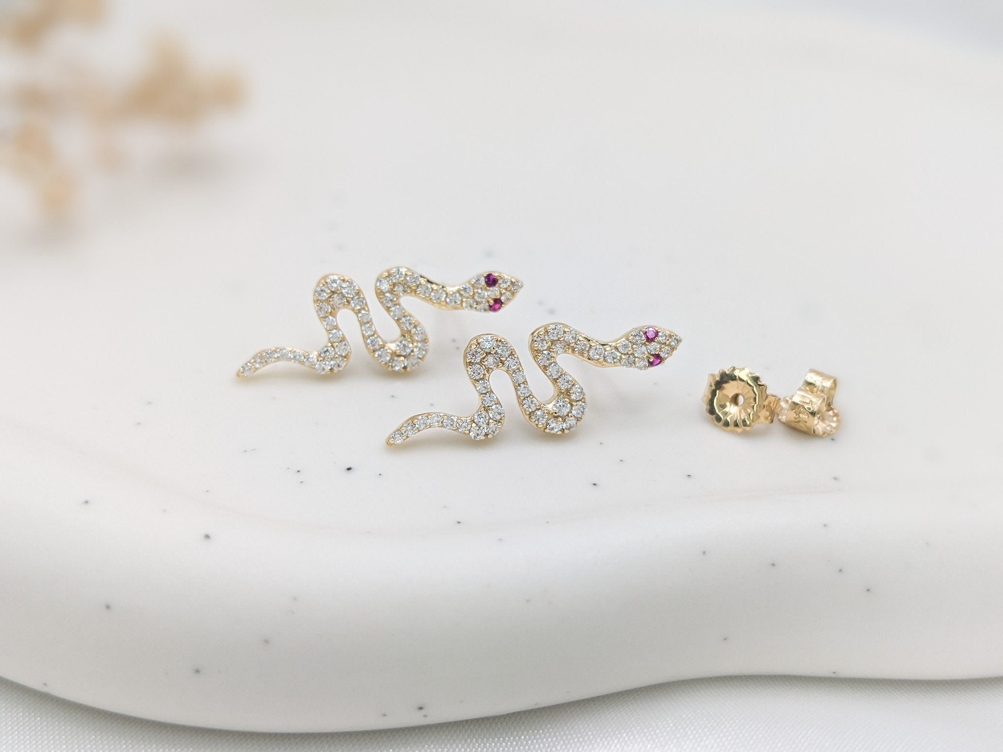 Pavé Snake Earrings