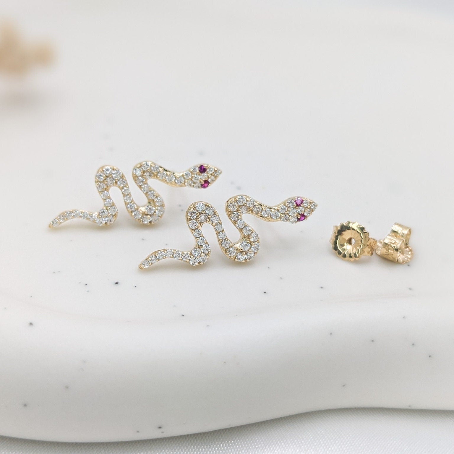Pavé Snake Earrings