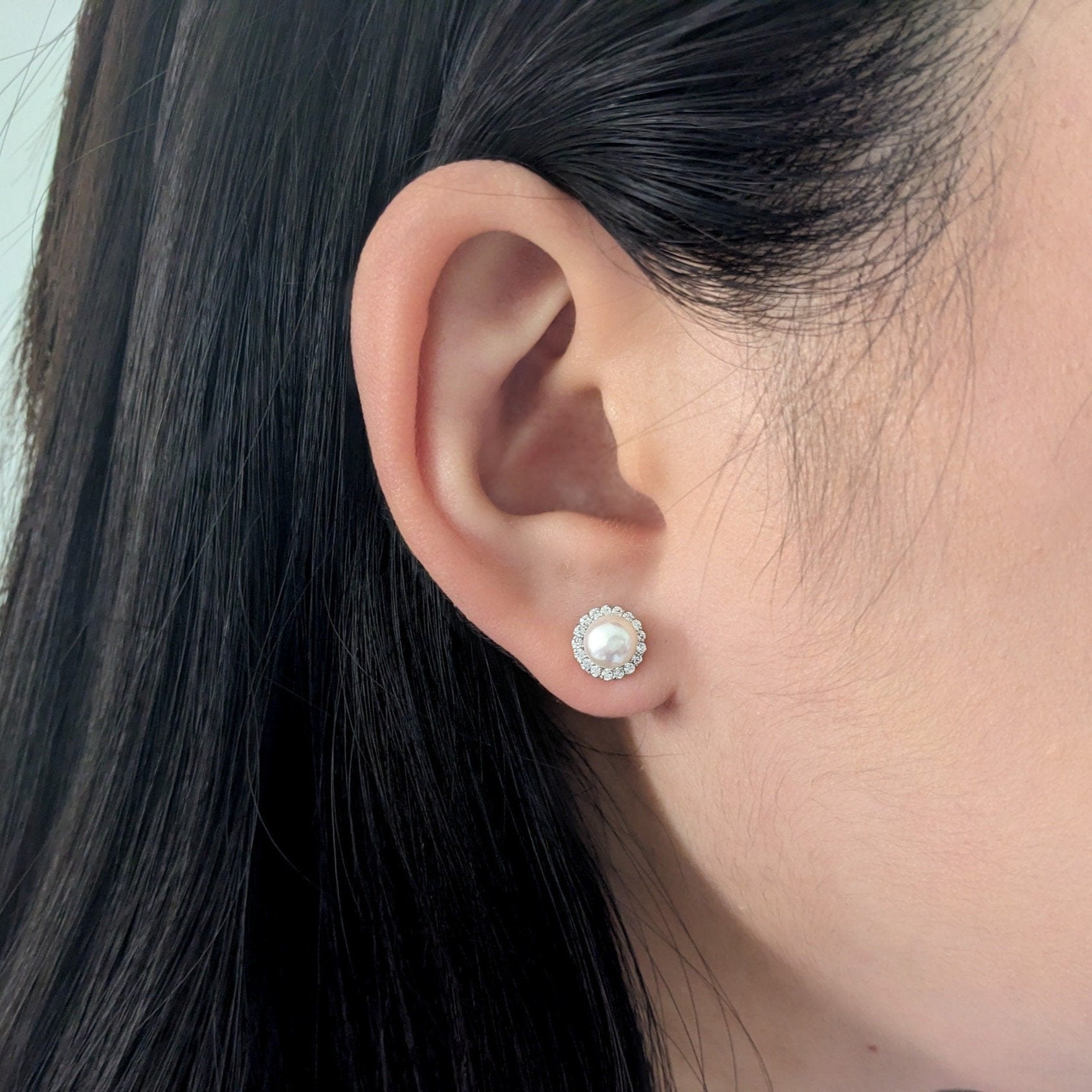 Pearl Halo Earrings