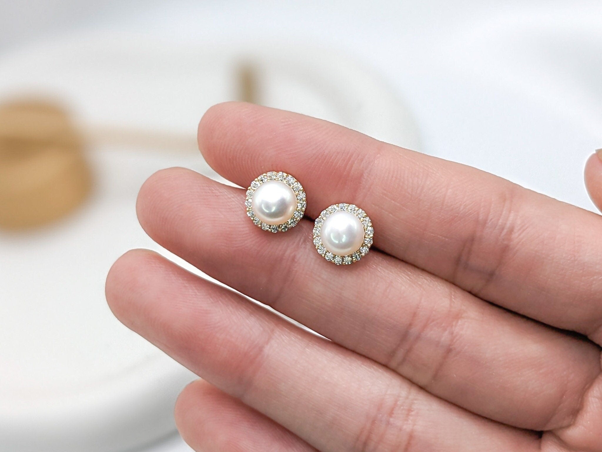 Pearl Halo Earrings