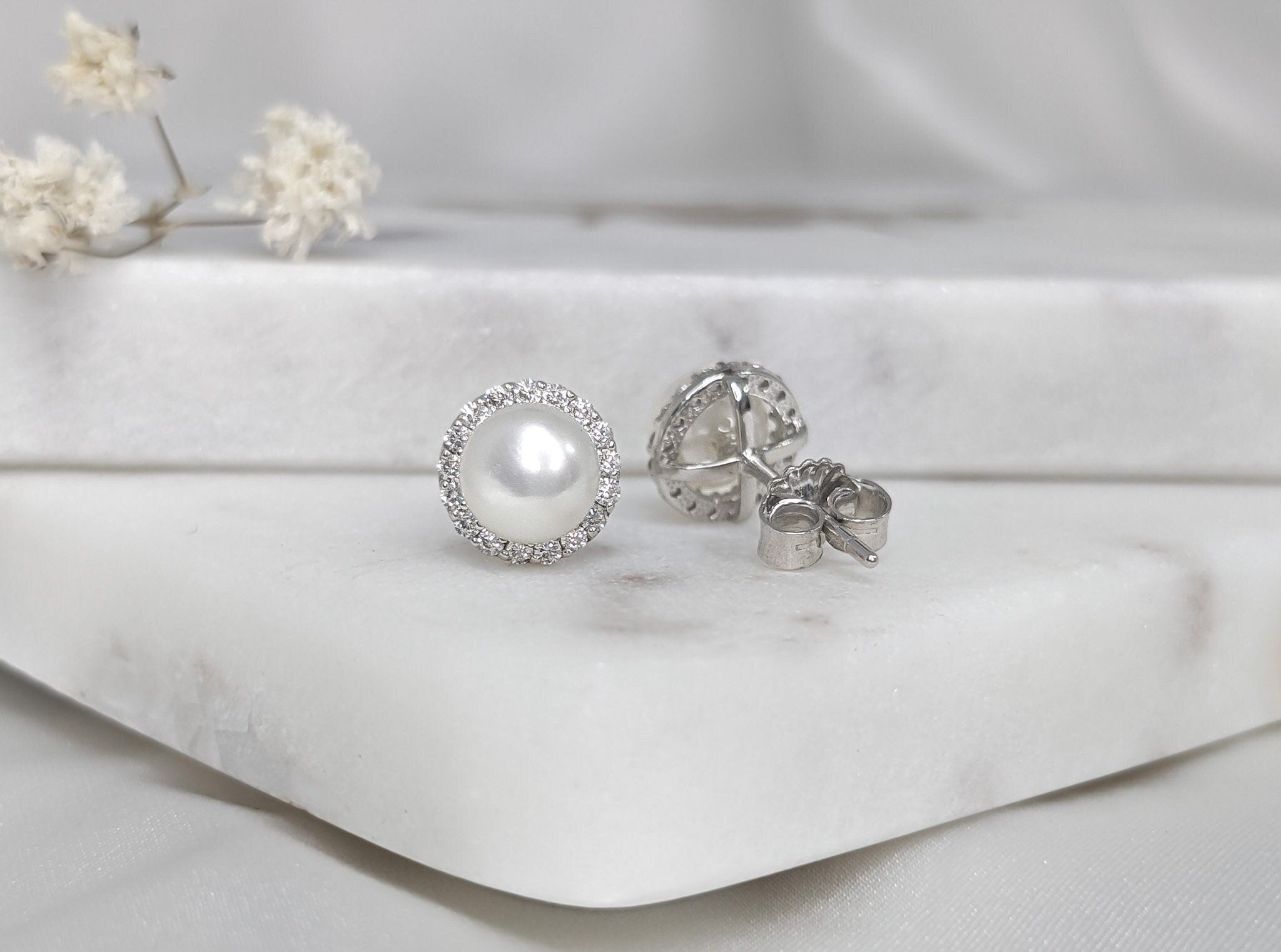 Pearl Halo Earrings