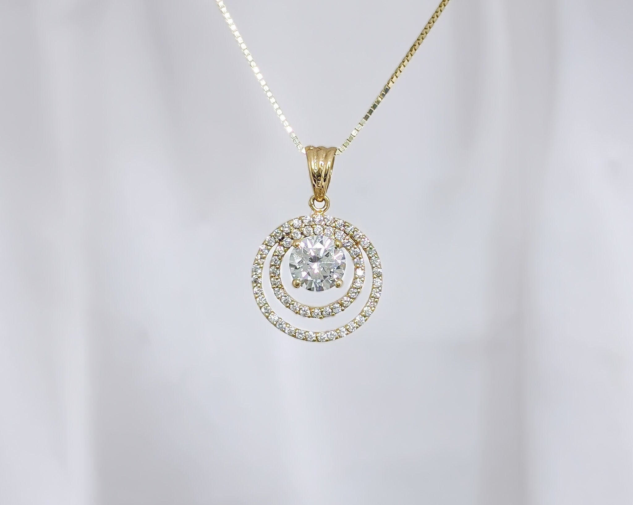Double Stack Halo Pendant