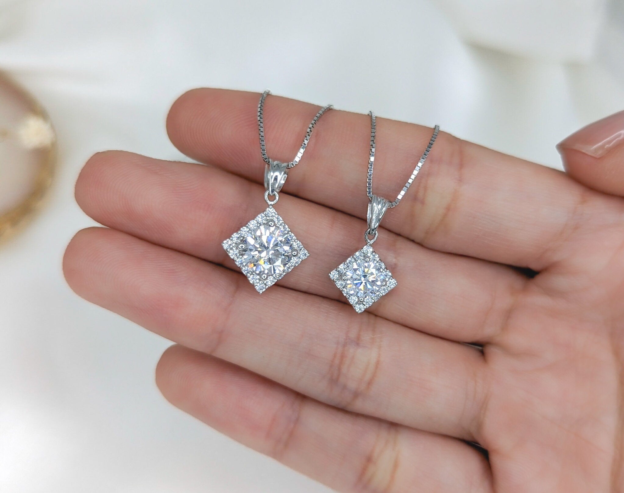 Square Halo Pendant