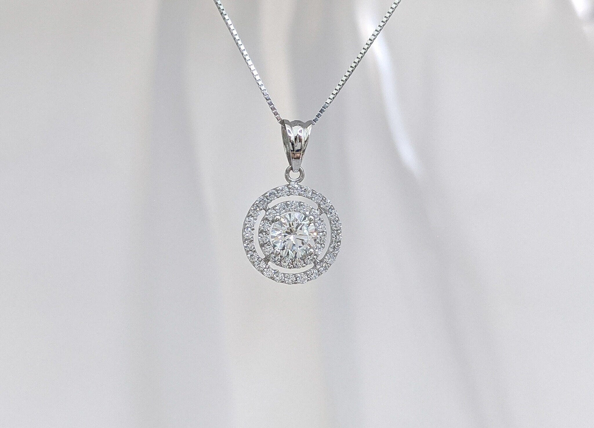 Double Pavé Halo Pendant