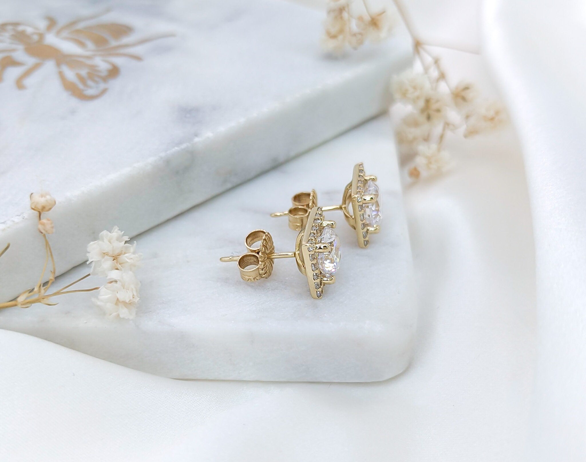 Square Halo Earrings