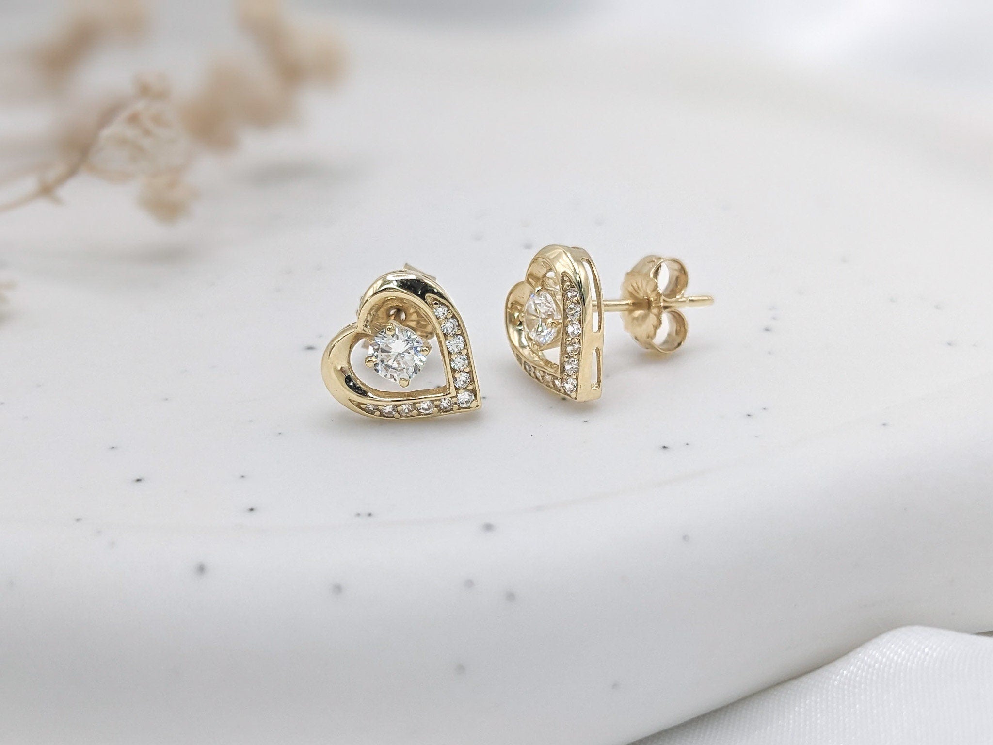 Pavé Heart Earrings