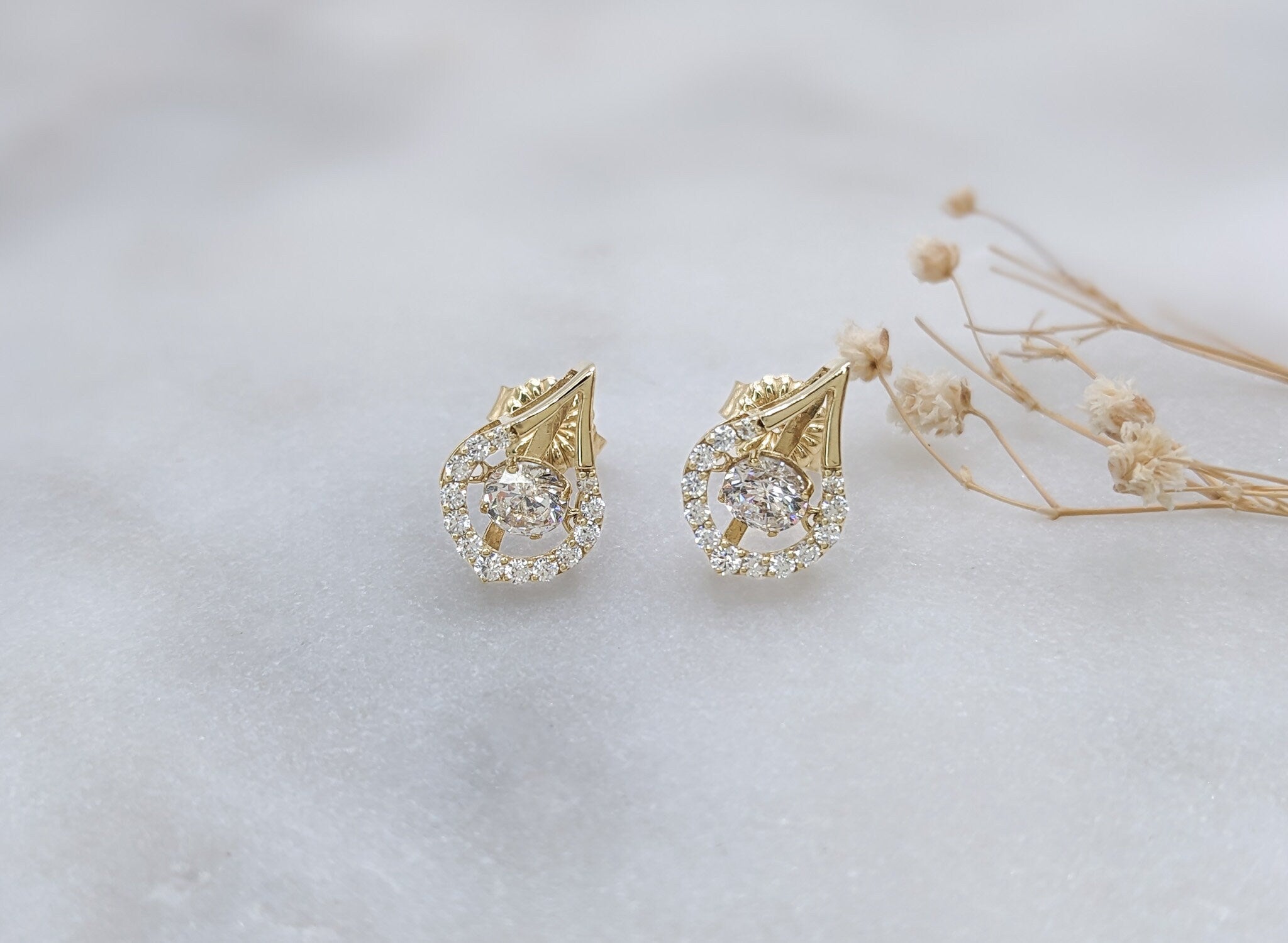 Pear Drop Dancing Stones Earrings