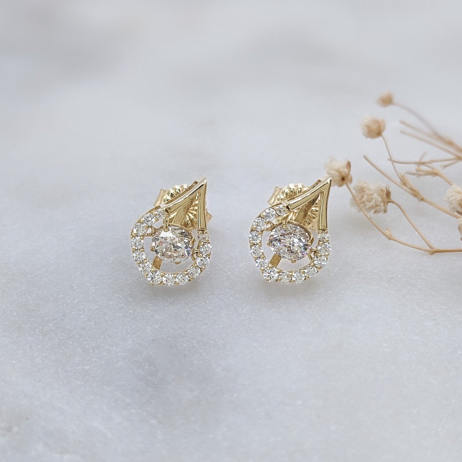 Pear Drop Dancing Stones Earrings