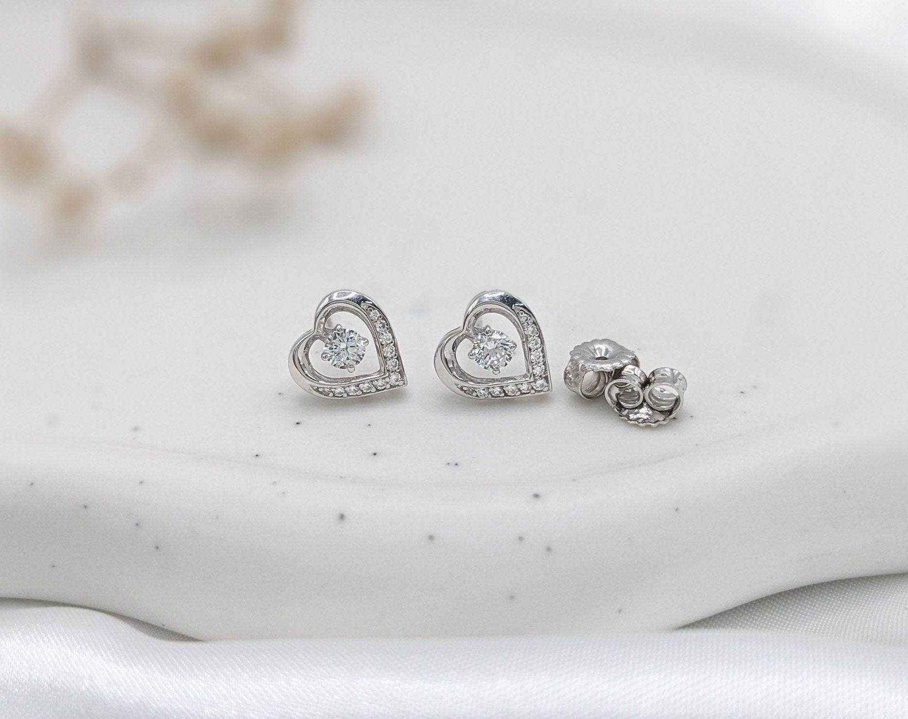 Pavé Heart Earrings