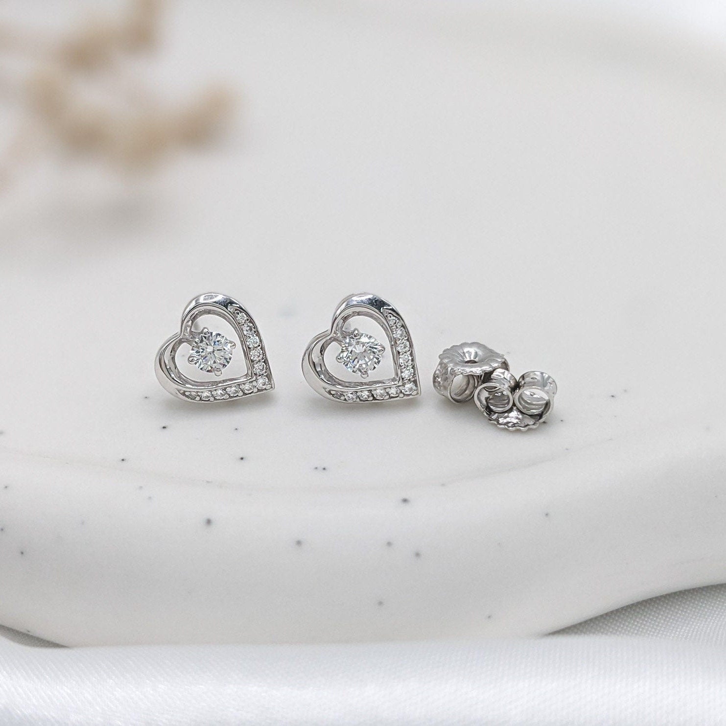 Pavé Heart Earrings