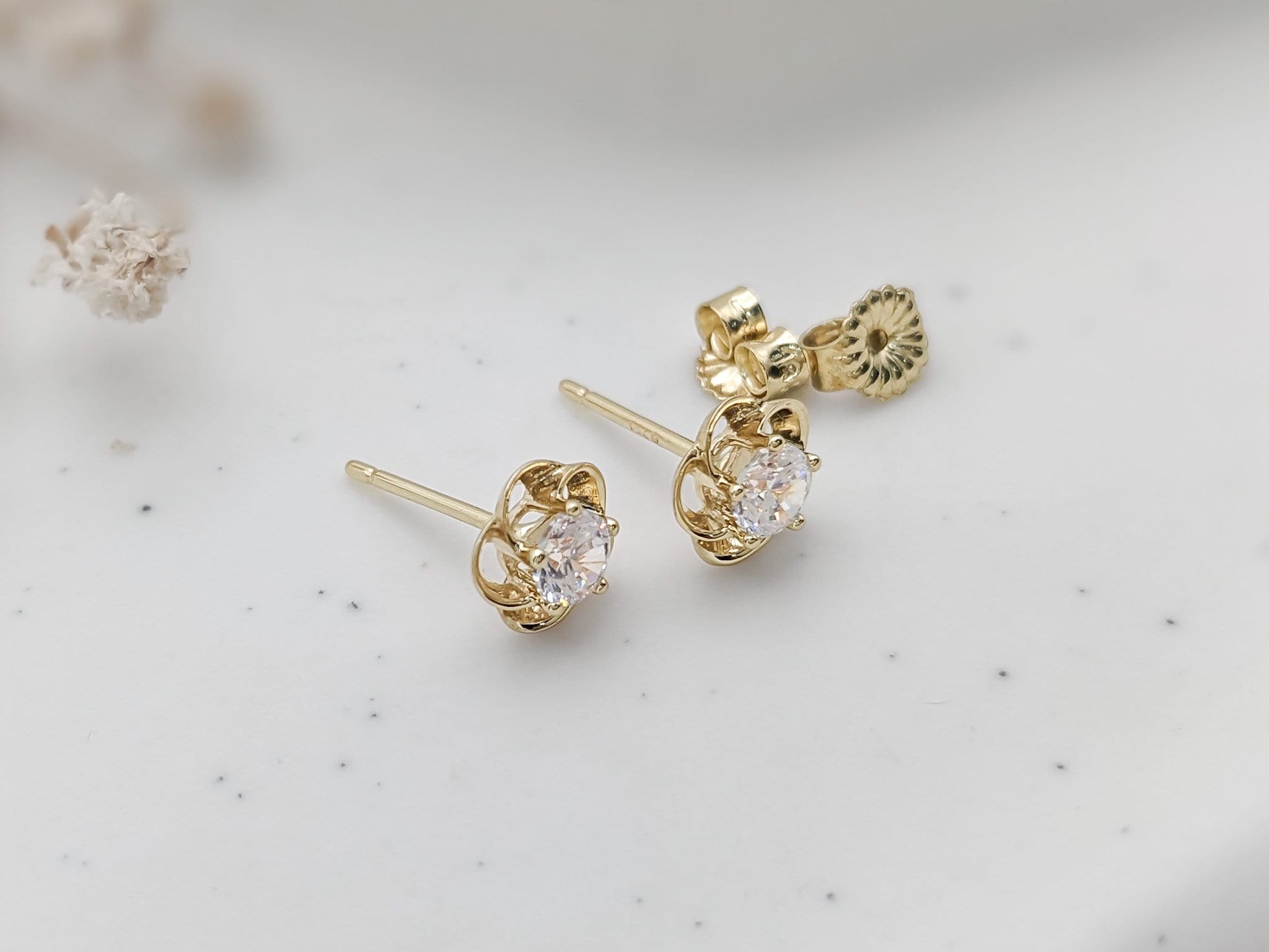 Plumeria Flower Stud Earrings