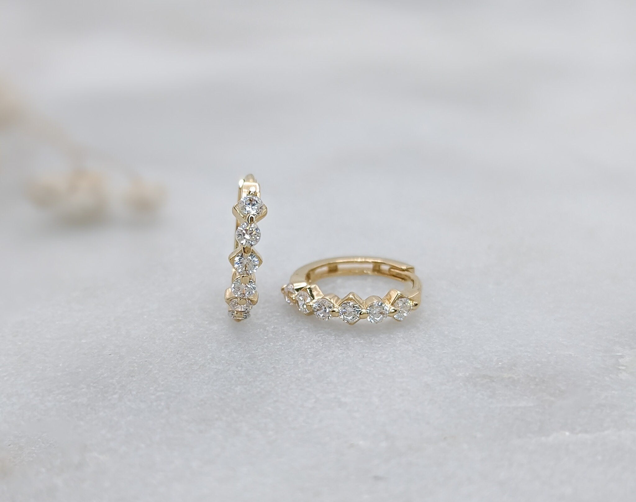 Pavé Icicle Hoop Earrings