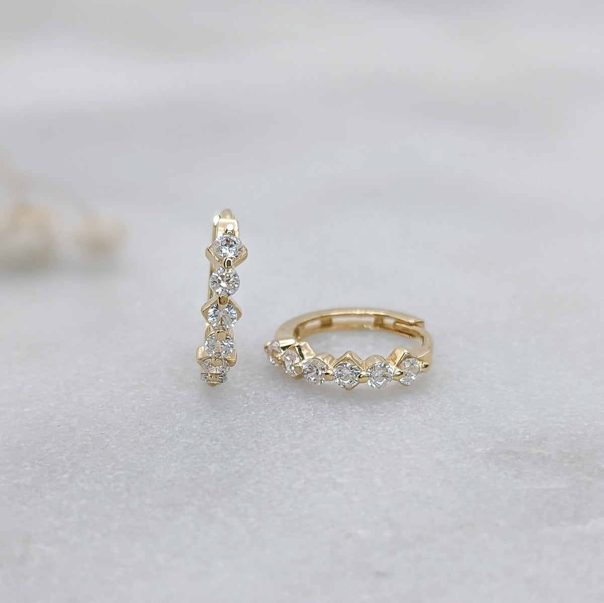 Pavé Icicle Hoop Earrings