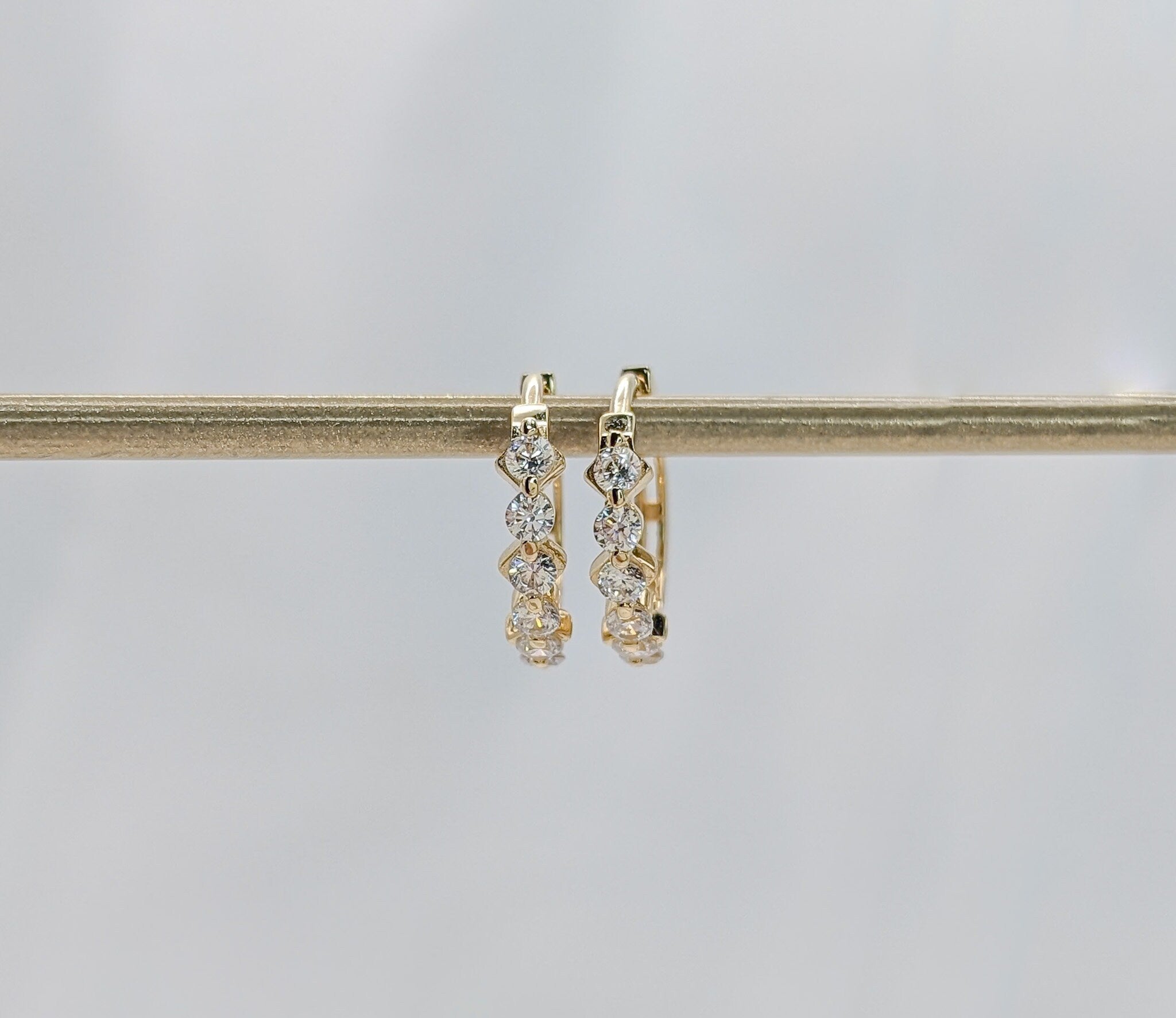 Pavé Icicle Hoop Earrings