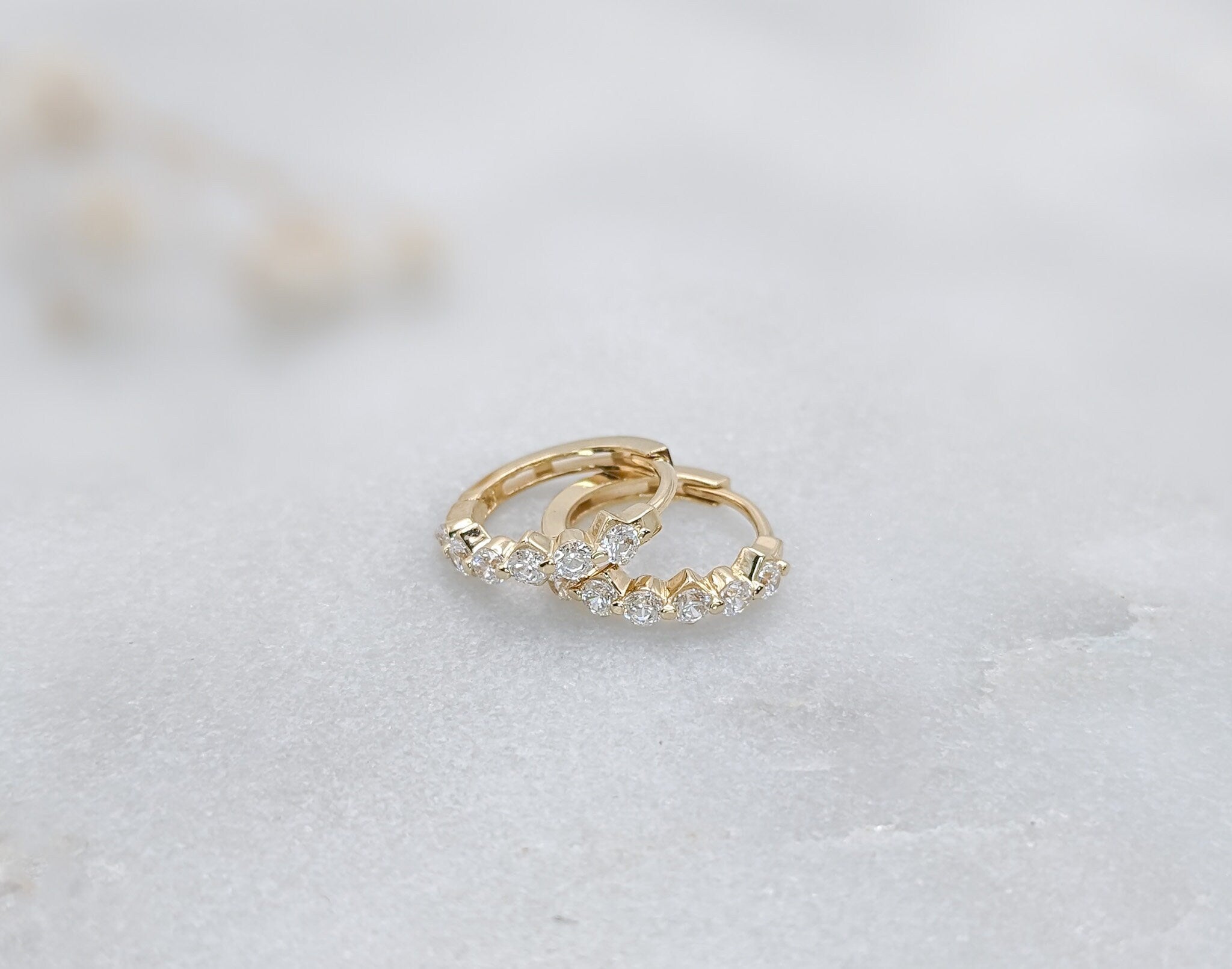 Pavé Icicle Hoop Earrings