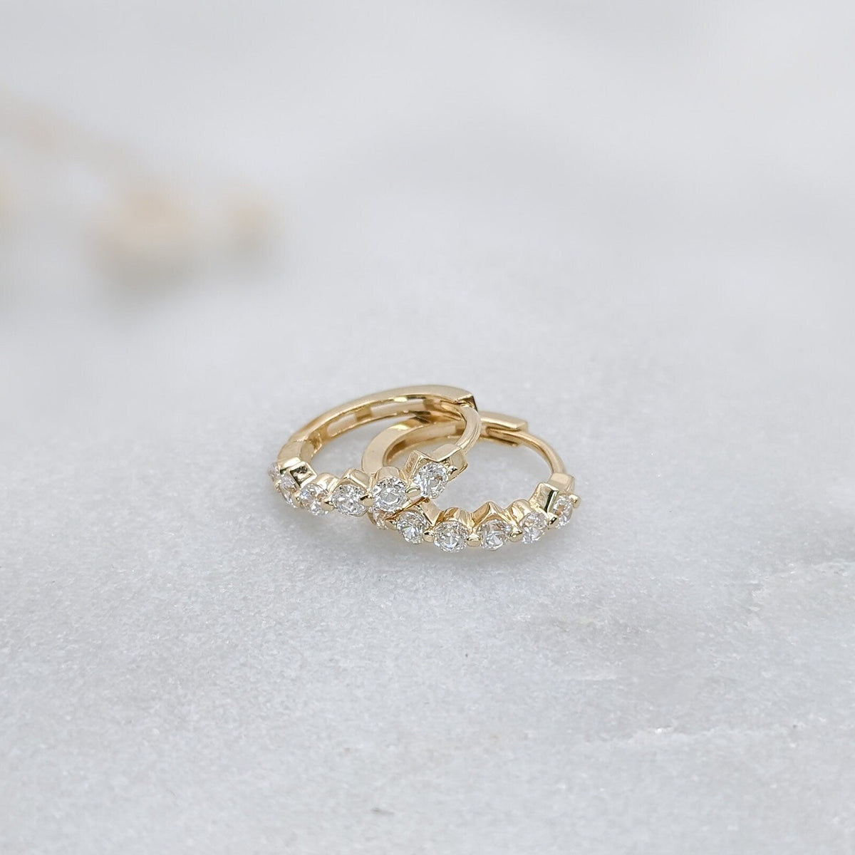 Pavé Icicle Hoop Earrings