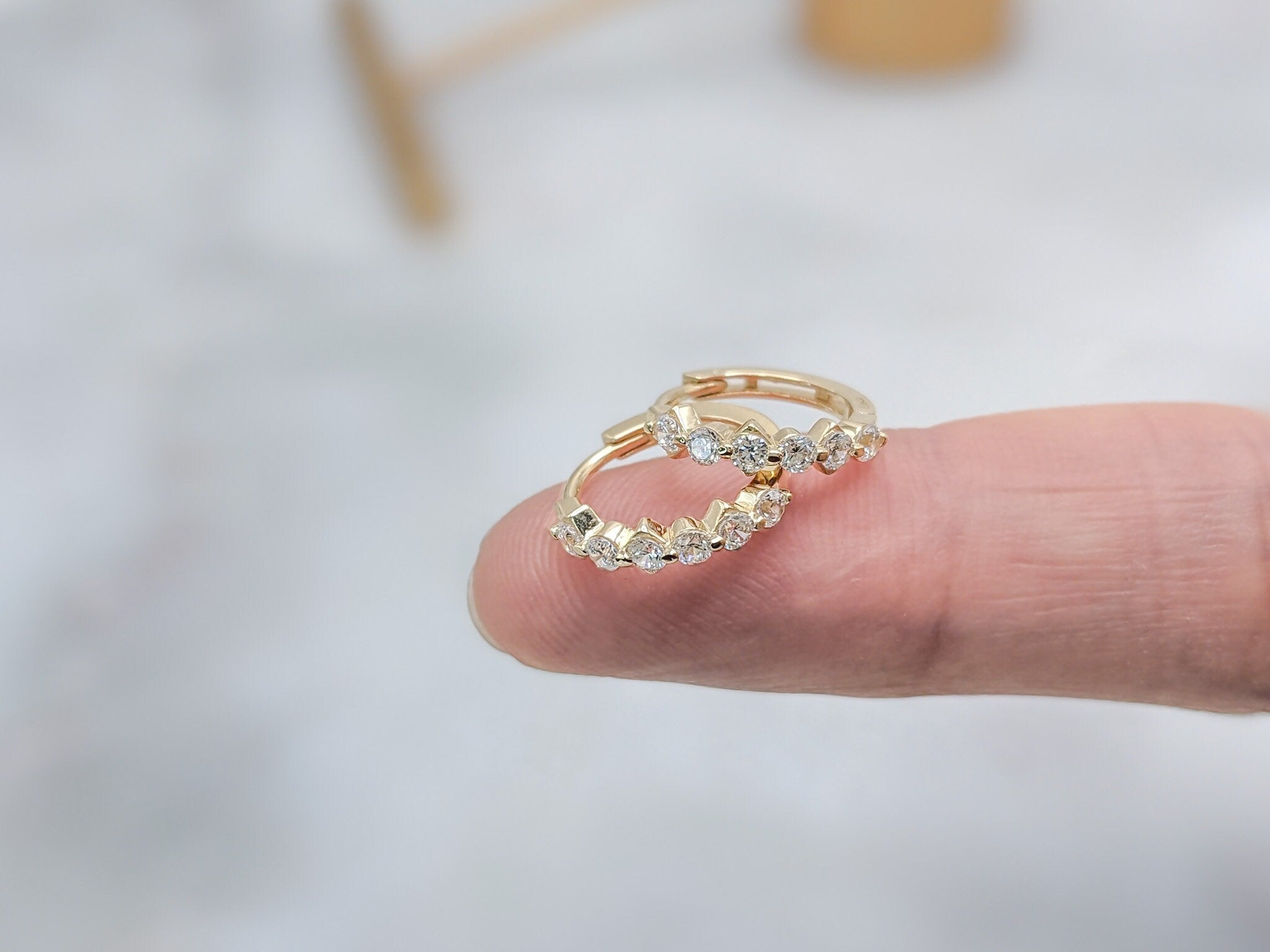 Pavé Icicle Hoop Earrings